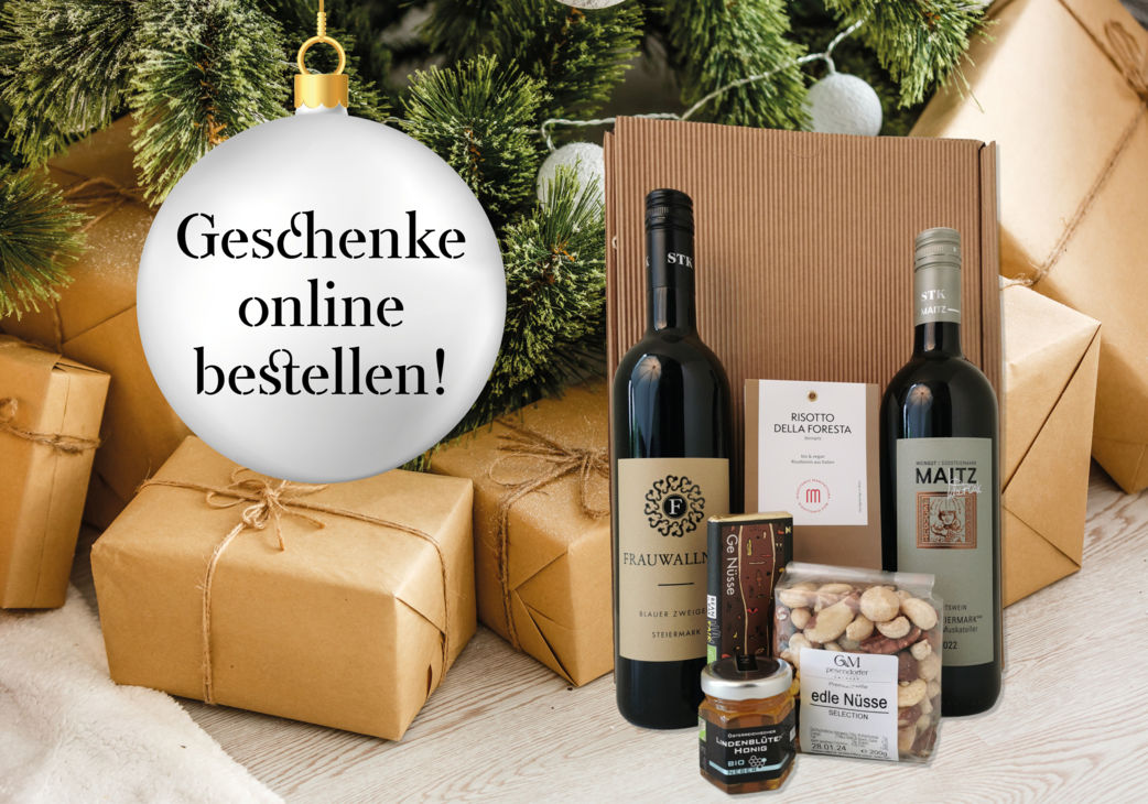 Weihnachtspakete Vinofaktur im Genussregal Südsteiermark Dezember 2023